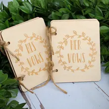 Изготовленный На Заказ гравированный Свадебный его из дерева в деревенском стиле кляп Книга набор его и ее обет набор блокнотов подарок на девичник