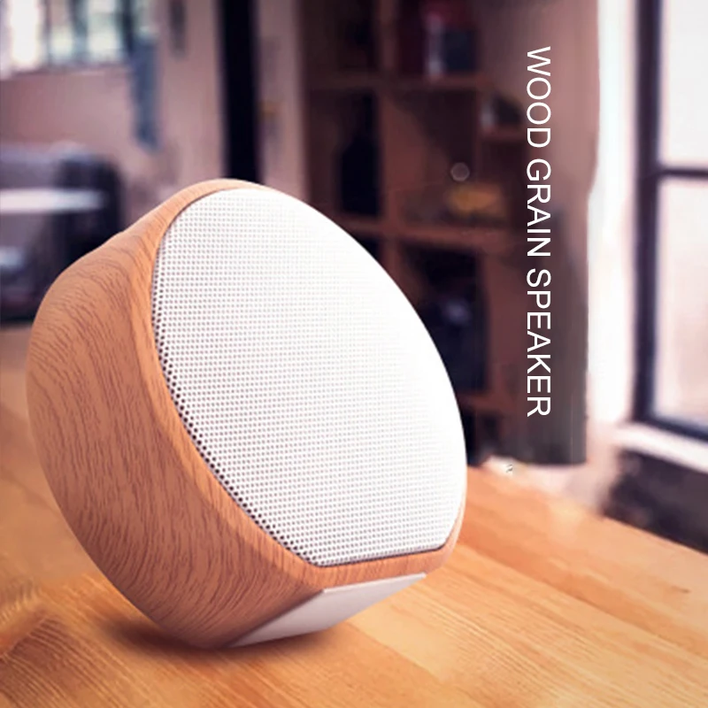 

BINYEAE Bluetooth Speaker Retro Mini Inserting Card Wood Grain Speakersa Portable Outdoor Customized Dustproof Loudspeaker Box