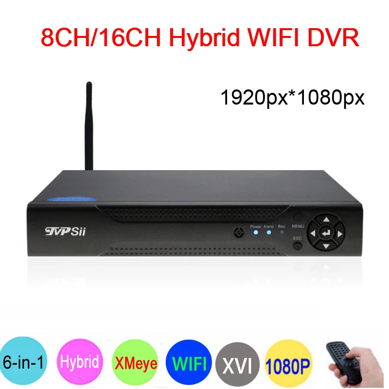 Koop 1080 p Surveillance Camera Xmeye Hi3531A Hi3521A 1080 p 16CH 8CH 6 in 1 Wifi Hybrid Coaxiale NVR CVI TVi AHD CCTV DVR Gratis Verzending