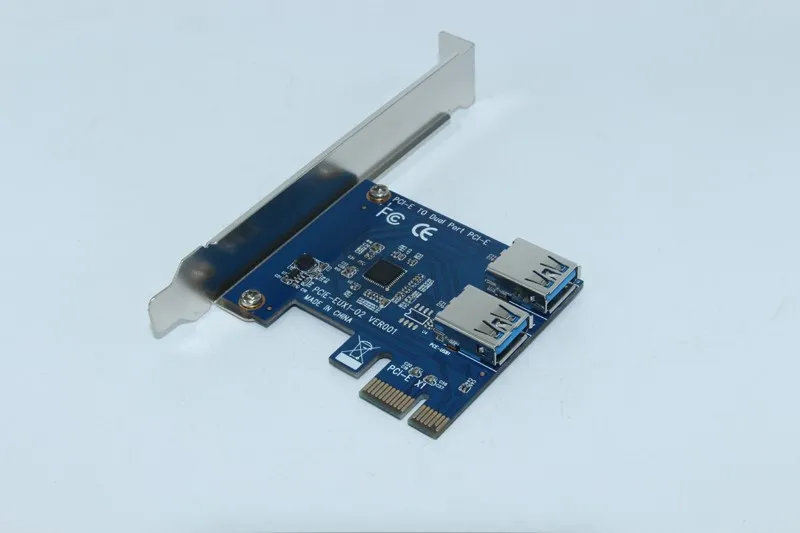 Переходная карта PCIe от 1 до 2 PCI E 1X к 16X слот с USB 3 0 кабель питания шахтерский