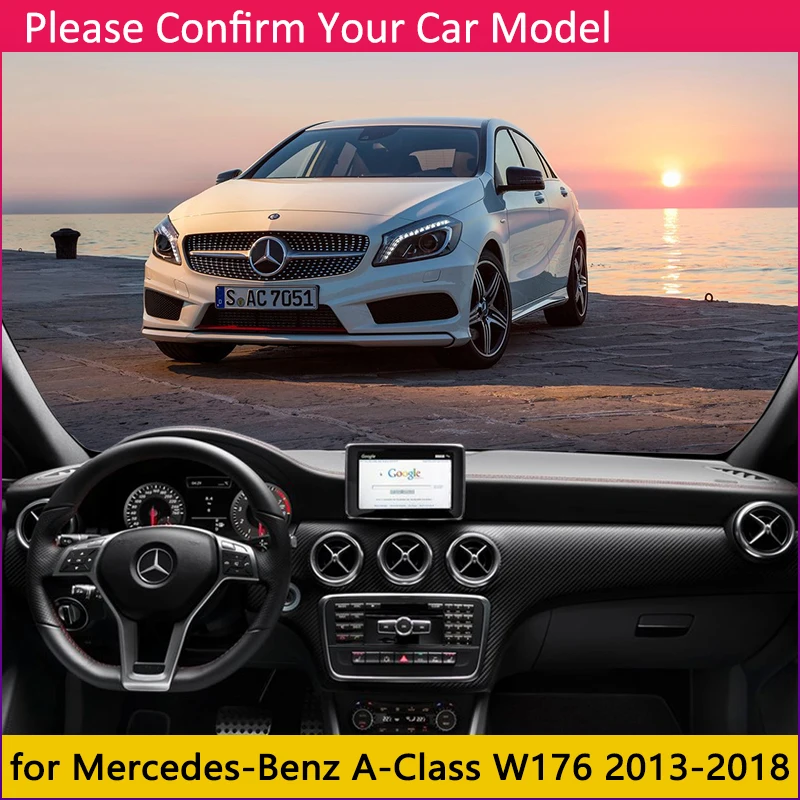 Для Mercedes Benz A-Class W176 Противоскользящий коврик на приборную панель солнцезащитный коврик аксессуары с покрытием A-Klasse A160 A180 A200 A45