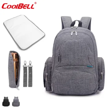

CoolBell Multifunctional Nylon Baby Bag Large Capacity Diaper Nappy Bag Backpack Travel Knapsack Including Changing Pad
