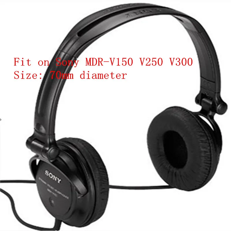 Linhuipad 5 pairs 7cm headphone Leather Ear Earpads Cushions 70mm durable sponge cushion for Sony MDR V150 V250 V300 ATH SJ5 SJ5