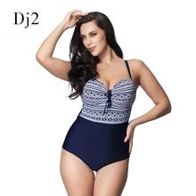 Сексуальный женский купальник с геометрическим принтом размера плюс, винтажный Ретро Цельный купальник, бразильский купальник