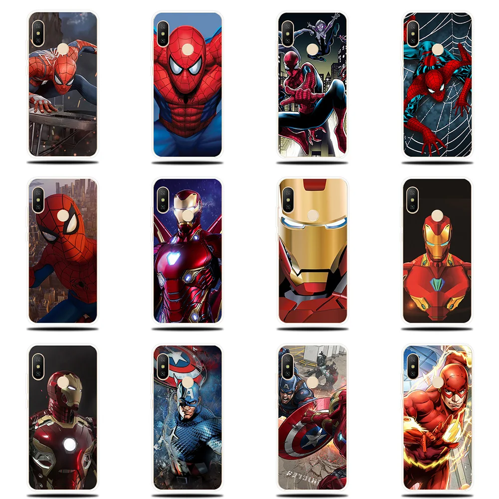 Spiderman Iron Man Silicone Phone Case For Xiaomi Redmi Note 4 4X 4A 5 5A 6 6A 7 Pro Plus Prime Soft Cover Couqe |