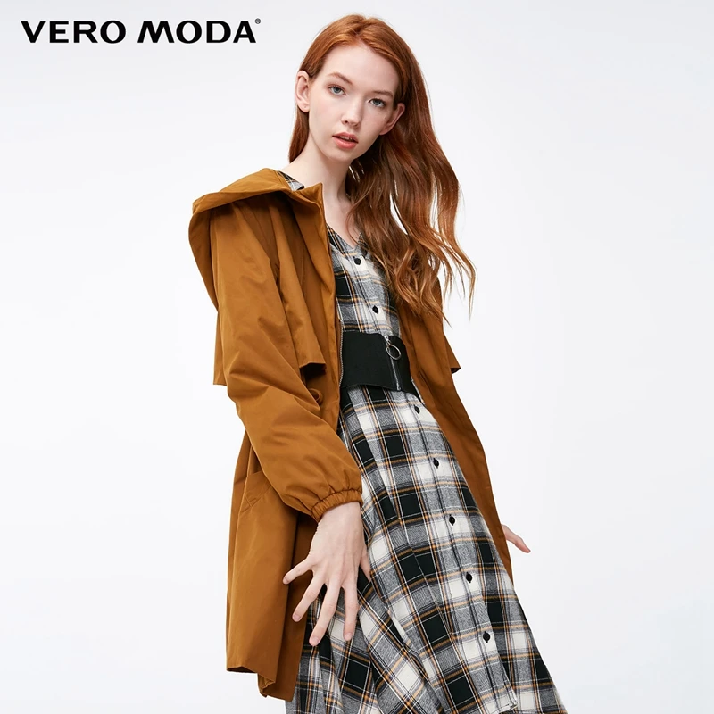 Vero Moda куртка женская Повседневный с капюшоном сплошной цвет молнии Тренч | 318417501