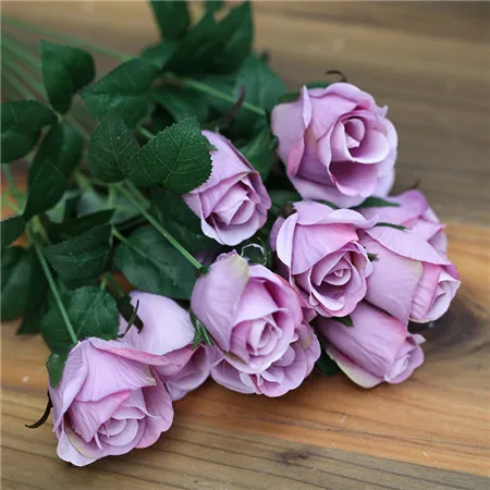 purple artificial rose peonies flower bouquet