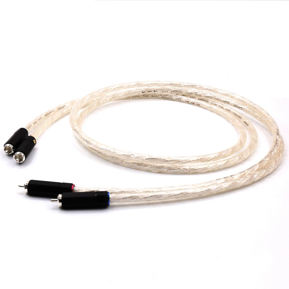 

Hifi audio Liton silver plated dual filter ring fever audio signal cable Line Silver RCA plug Audio Cable