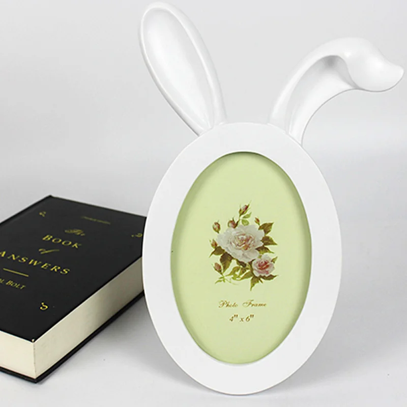 

6 inch Bezel frame cute cartoon rabbit ear creative photo frame pendulum home furnishings baby photo frame