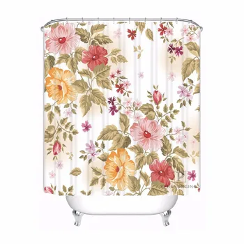 

Custom Nostalgic Retro Pattern Background Bath Curtain Bathroom Mildewproof Waterproof Polyester Shower Curtain#180417-04-95