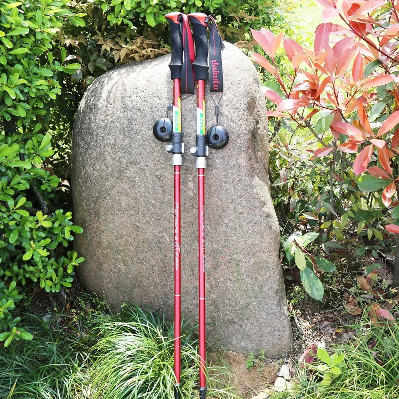 

Klis B004-4 2 pcs/a pair folding walking camping equipment hiking stick trekking pole High Strength nordic adjustable crutches