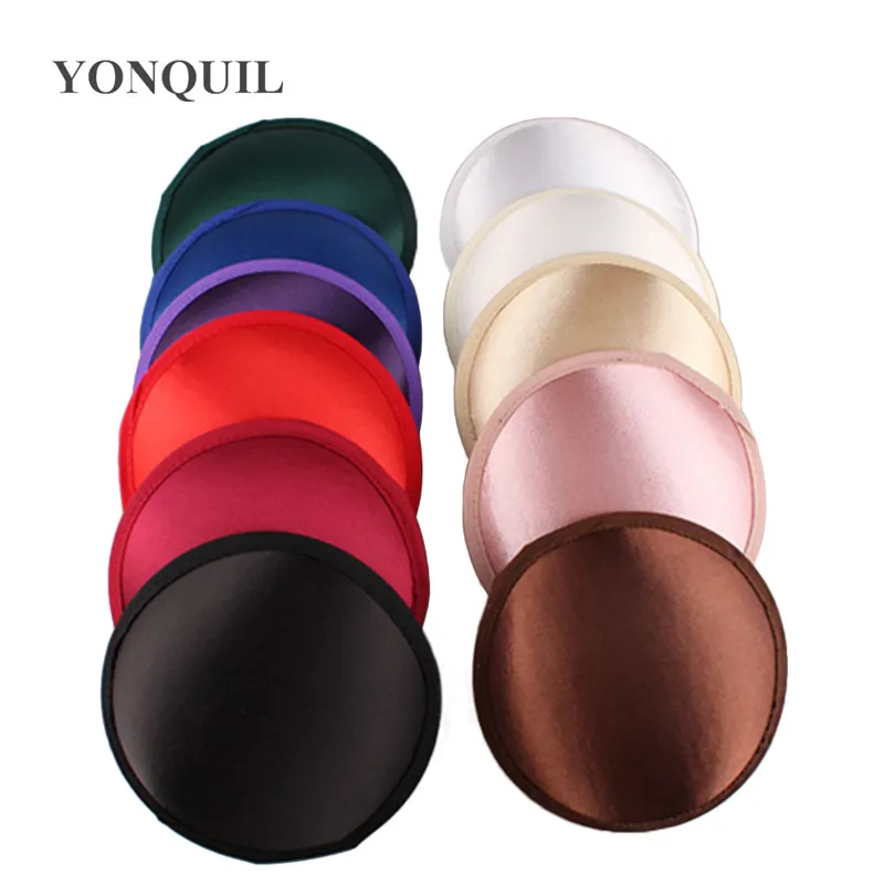 

13CM round satin fabric fascinator base millinery base DIY hair accessories wedding headpiece party hat craft 11 colors select