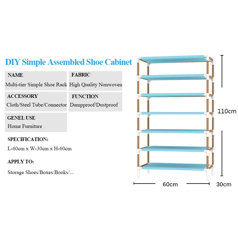 Large Capacity Dustproof Fabric Shoes Rack Hallway Shoe Organizer Home Living Room Shoe Closet Shelf Cabinet Assembled Furniture