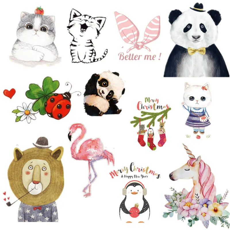 

Small Size Unicorn Deer Heat Transfer Patches For Clothes Animal Patch Washable Iron-on Transfer Appliques DIY Accessory Sticker
