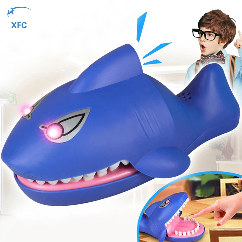 XFC Electric Luminous Shark Bite Finger Toy Sound Snapping Family Challenge Game Educational Crocodile Teeth Game