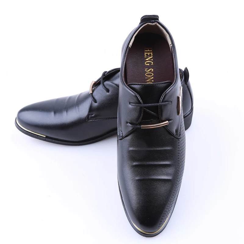 6 стилей, Мужские модельные туфли, высокое качество, деловые туфли для мужчин, острый носок, без шнуровки, мужские свадебные туфли на плоской
