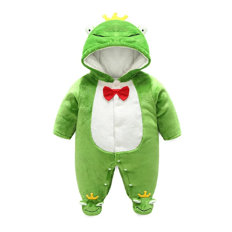 

Baby clothing Body suits & One-Pieces Footies winter Newborn boy girl frog Flano thicken infantil menino 0-3 month