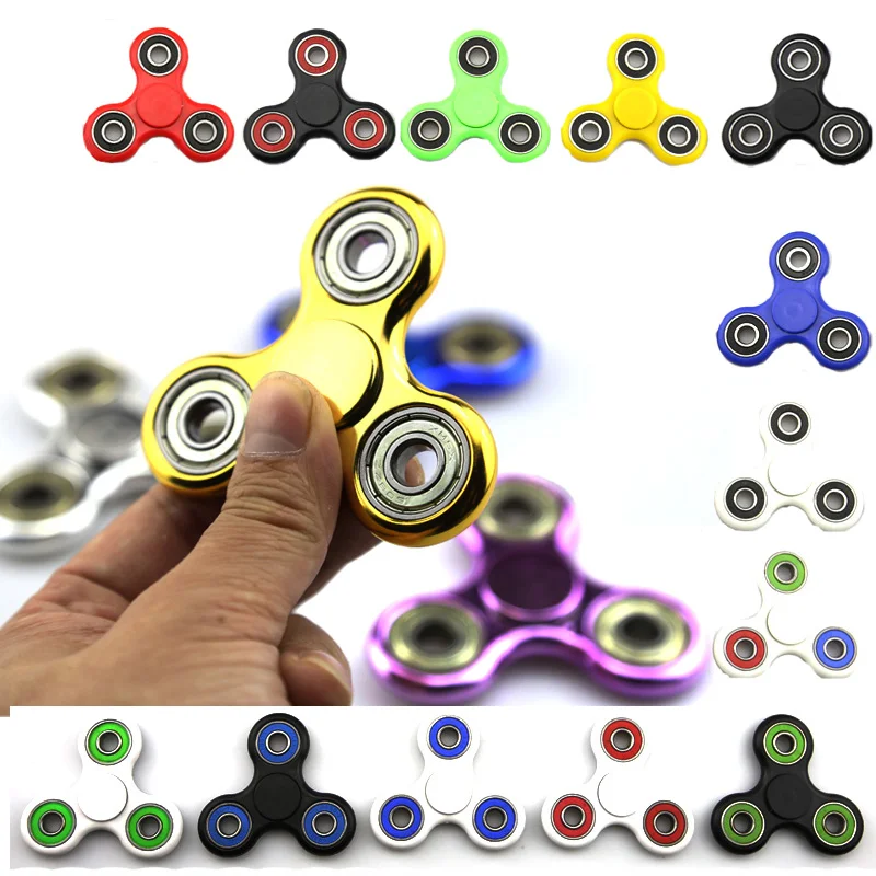 In Stock 19 Color Tri Spinner Fidget Toy Plastic EDC Fidgets Hand Spinner For Autism And