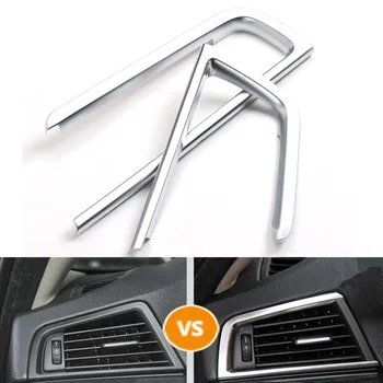 

YAQUICKA Car Interior Dashboard Side Left/Right AC Air Outlet Vent Frame Trim Sticker For BMW 5 Series F10 F18 520 532 2011-2014