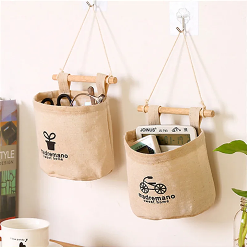 

Hanging Organizers Japanese cotton and linen storage bag Storage bag Wardrobe Behind the door