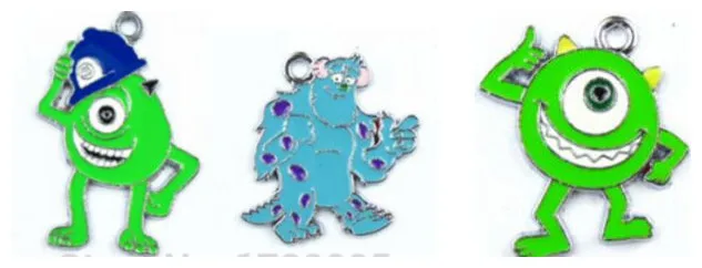 

20pcs Mixed Monsters University Enamel Metal Charm Key chain Pendants DIY necklace Jewelry Making Mobile Phone Accessories