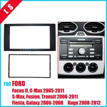

2 DINCar Radio fascia for FORD Focus II C-Max S-Max Fusion Fiesta Frame Kit 2005-2011 dash Mount Kit Adapter Trim Panel , 2din