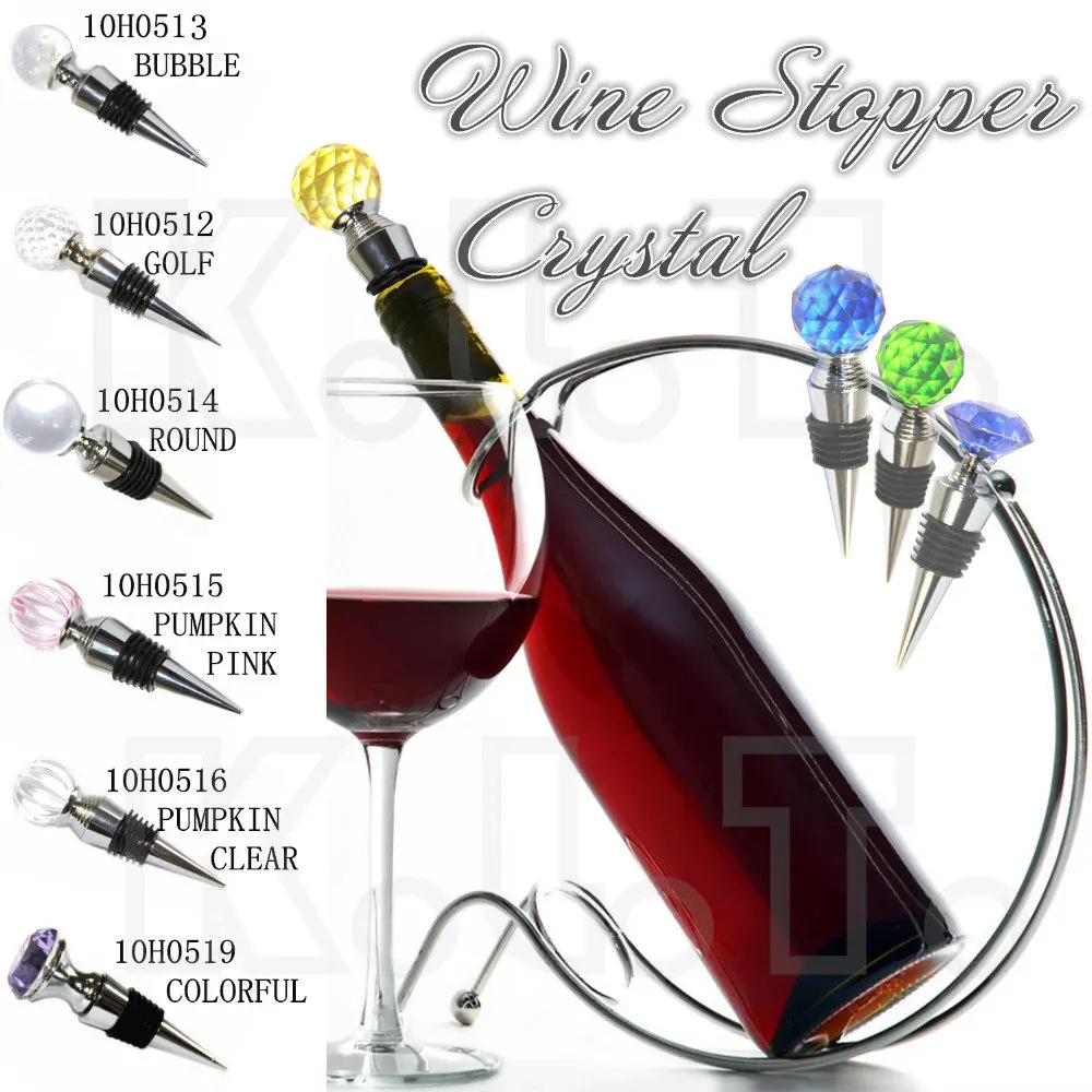 Crystal Glass Golf ball Various Wine Cork Corkscrew Wine Bottle Stopper