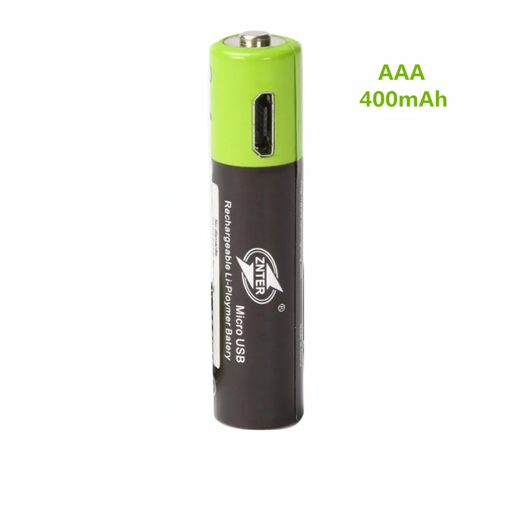 ZNTER 1,5 V AAA перезаряжаемая батарея 600mAh USB перезаряжаемая литий-полимерная батарея Быстрая зарядка через кабель Micro USB - Цвет: 1PCS battery