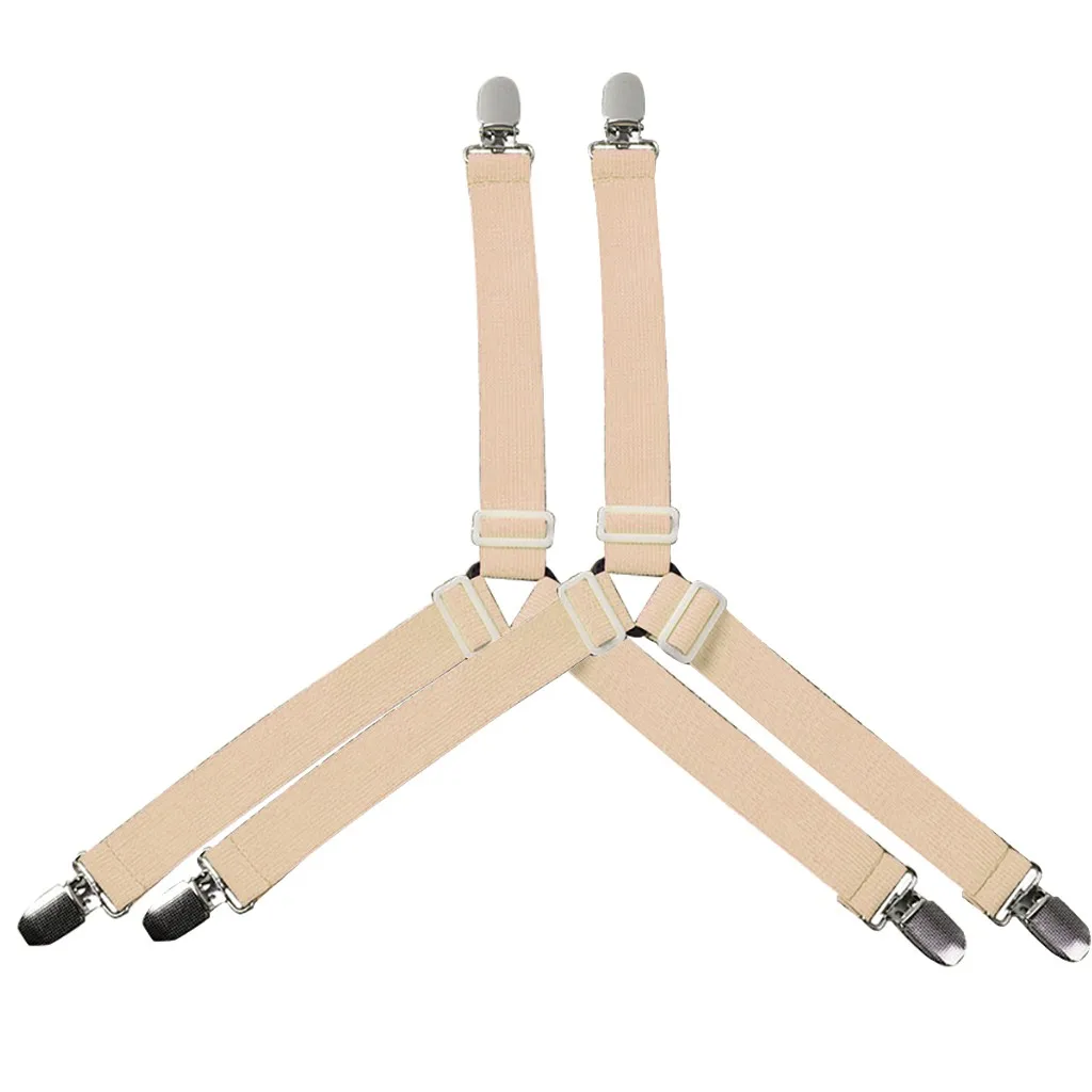 

2019 new Elastic Bed Sheet Straps Clips Adjustable Heavy Duty Grippers Straps Suspender Sheet buckle metal clip clip bedroom