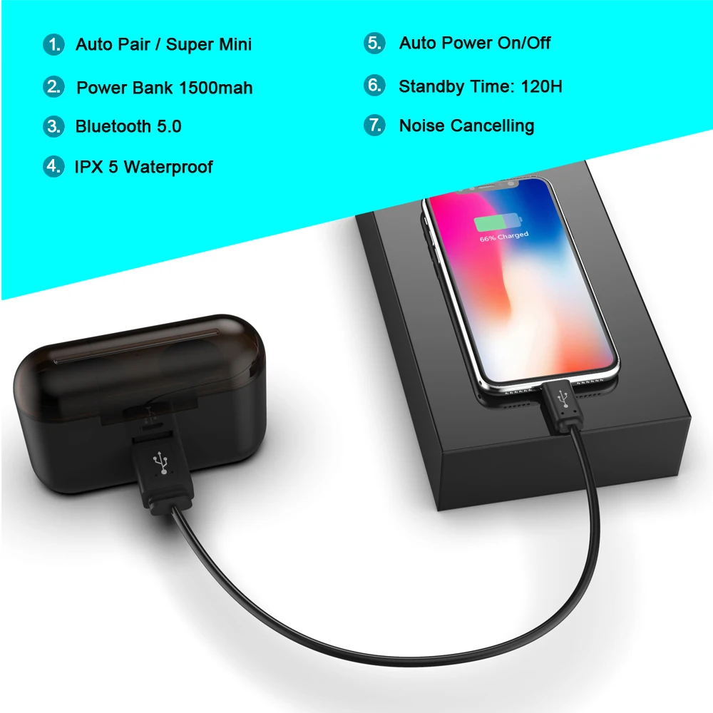 Беспроводные Bluetooth 5 0 наушники TWS Blutooth Handsfree спортивные игровая гарнитура