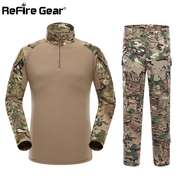 ReFire Gear Camouflage Tactical Military Uniform Clothing Men Paintball