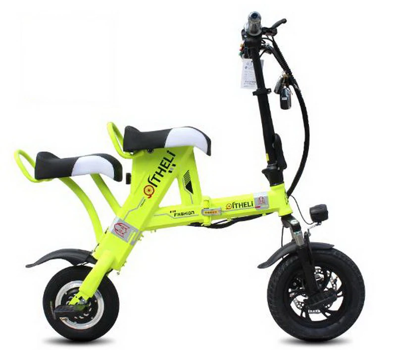 Flash Deal Venividivici Super light Mini-electric bike with Basket folding female small electric car lithium battery adult scooter 28