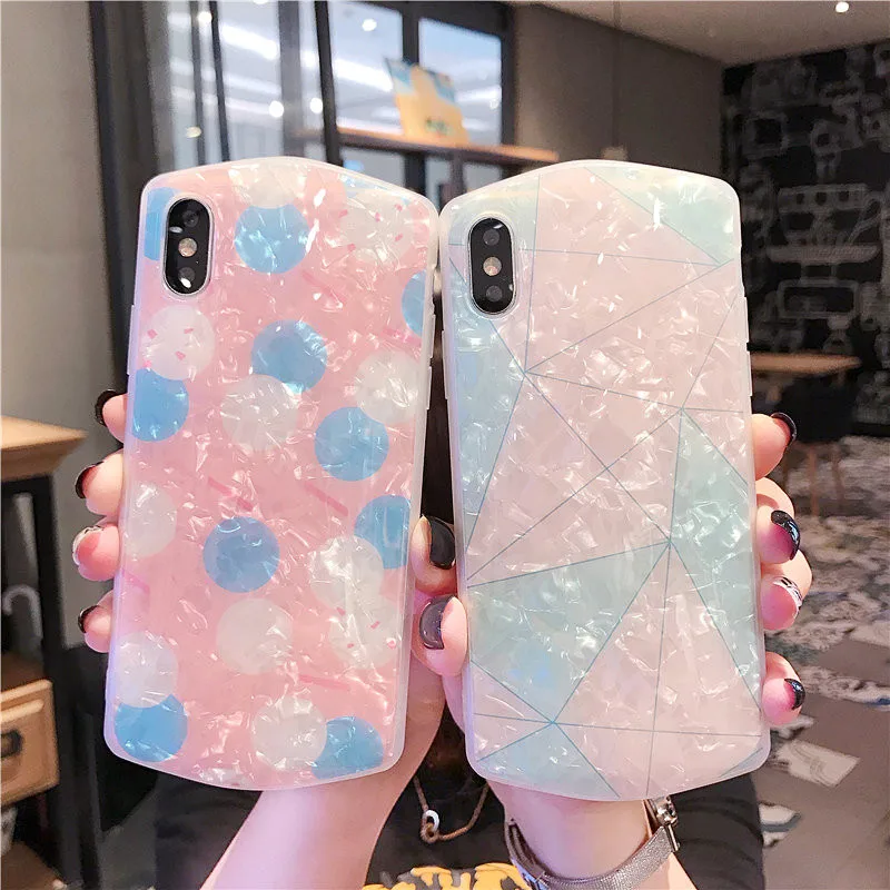 

New Craft Curved Geometry Wave Point Shell phone case For iphone XS MAX XR X 6 6s 7 8plus case Fashion Soft shell Capa Back cove