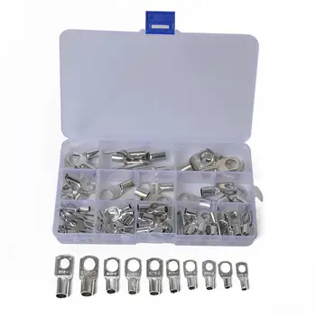 

Adeeing 90pcs/set Bolt Hole Copper Terminals Set Wire Terminals Connector Cable Lugs High Electrolytic Grade Copper Terminals