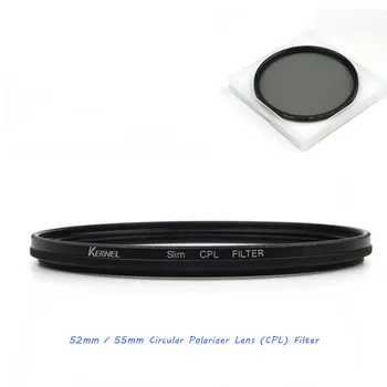 

52mm 55mm Circular Polarizer Lens (CPL) Filter (Black) for all SLR Camera/Digital Camera/Camcorder DV with 52mm Diameter Lens