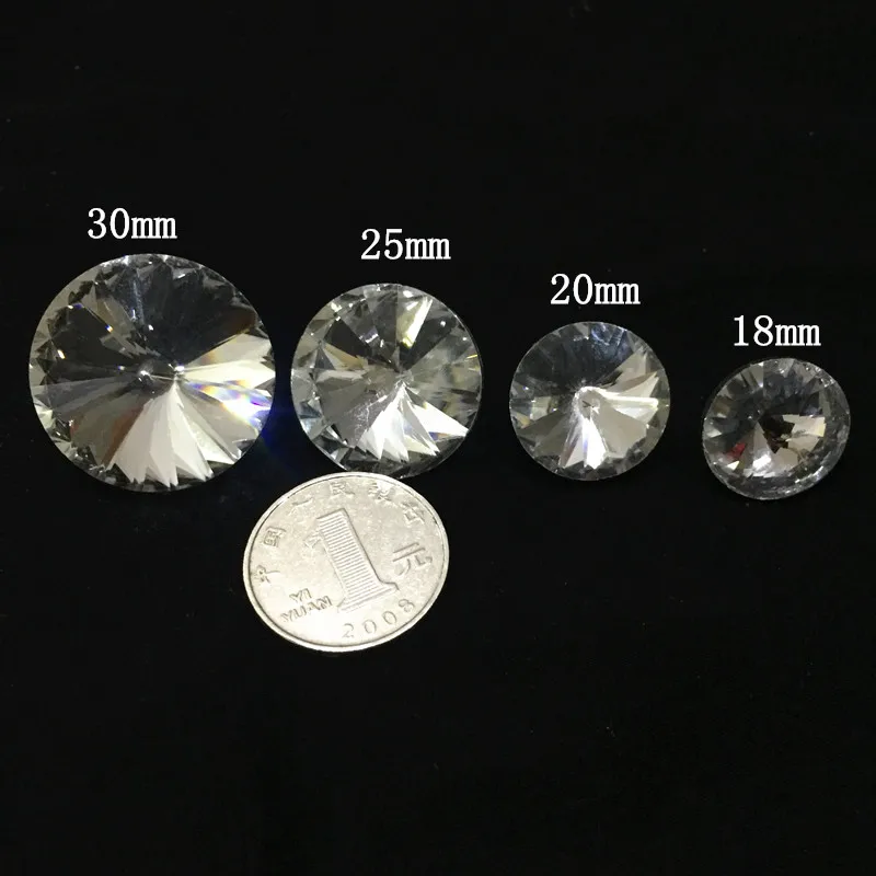 50Pcs/lot Rhinestone Crystal Buttons Sewing Sofa DIY Diamond Upholstery Headboard sofa Buttons Accessories18/ 20/25/30MM - Цвет: Clear Crystal