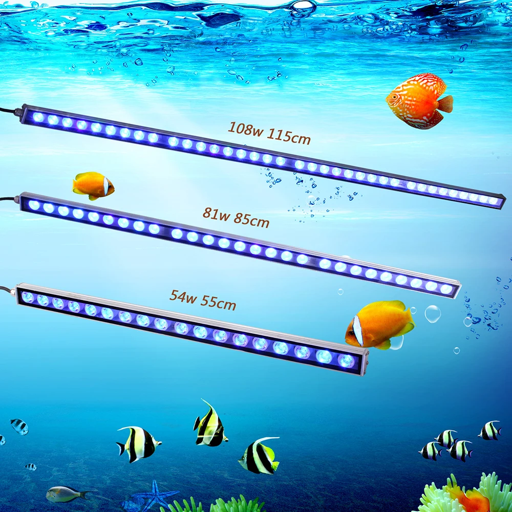 Fish Tank lamp 54w/81w/108w Led Aquarium Bar Strip Light 470nm Blue