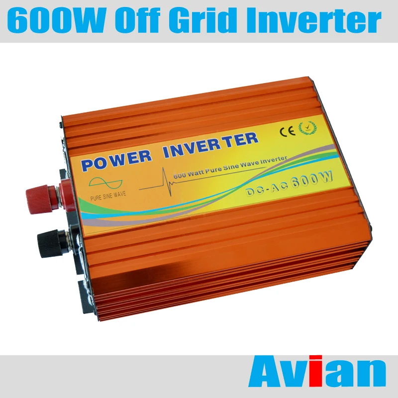 

600W off grid inverter 12V/24V DC to 110 120 220 230V AC pure sine wave inverter for solar or wind power system peak power 1200W