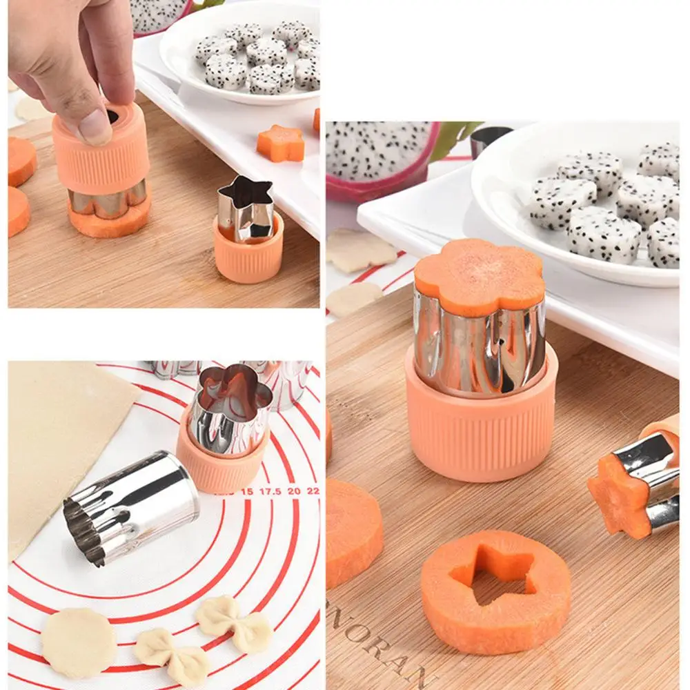 

8Pcs Vegetable Cutter Mould Fruits Slicer Fondant Cake Cookie Plunger Flowers Star Shape Baking Biscuit Mold Dividers Tools BB4