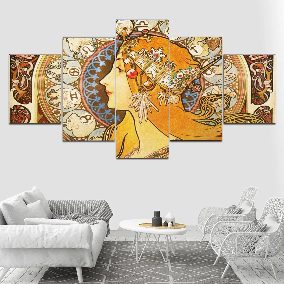 

New Alphonse Mucha Canvas Painting Art Print Poster Wall Decor Art Decorative Painting Frameless