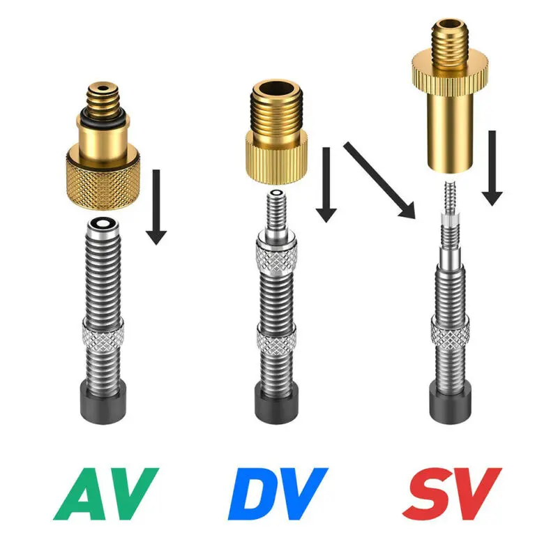 24pcs Valve Adapters Bike Tire Air Nozzles Inflator Connector Parts Accessory