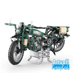 Мощность Функция военный мотоцикл Technic 550 шт. Масштаб модели с моторные Building игрушечный конструктор для детей Совместимость ственно