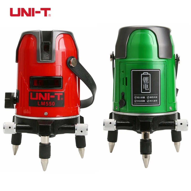 

UNI-T Laser Level LM550 LM550G Red/Green Beam Line 5 lines 3 points 360 Rotary Horizon Vertical Automatic Self-leveling Measure