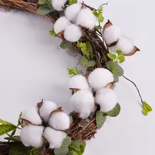 10 шт. искусственные Натуральные Сушеные хлопковые цветочные головки для дома Рождественские Принадлежности Декор DIY Гирлянда Венок настенный материал