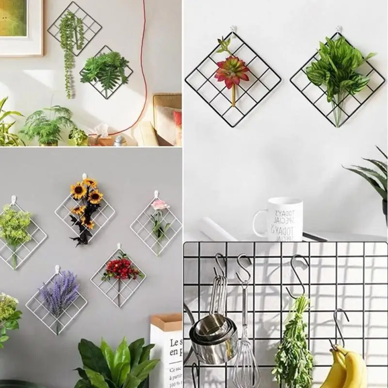 1Pcs Multifunctionl Metal Mesh Storage Holders Photo Grid Panel Wall
