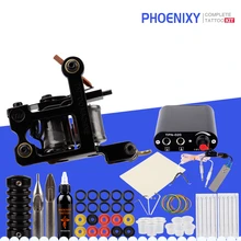 Набор для начинающих татуировок, набор для одной машины, 30 мл, чернила, пигмент, электропитание, наконечники для татуировки из нержавеющей стали, макияж, стартер, набор для татуировки