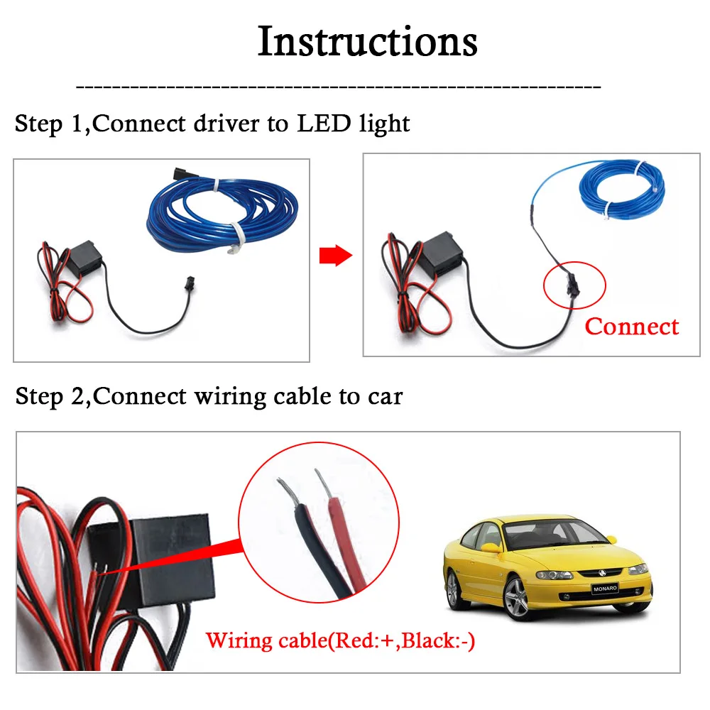 EL Wire светильник-полоса DC12V неоновый светильник 1 м/2 м/3M/5 м декор для танцевальной вечеринки неоновый светодиодный светильник Водонепроницаемая струнная Автомобильная трубка Decoratio