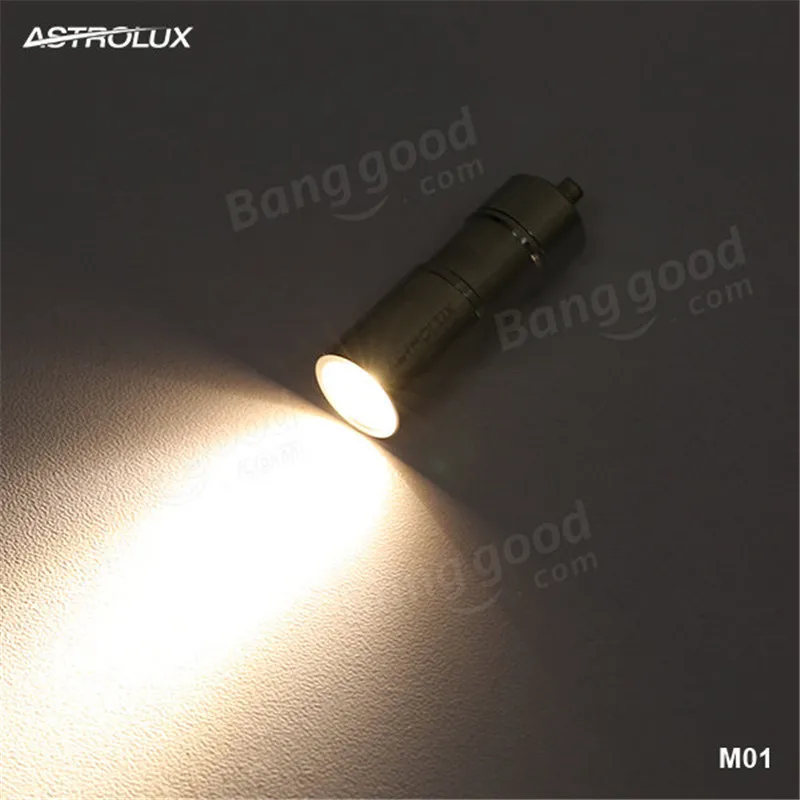 Мини фонарь Astrolux M01 100LM 2 режима перезаряжаемый с USB nichia 219B/10180 светодиодный