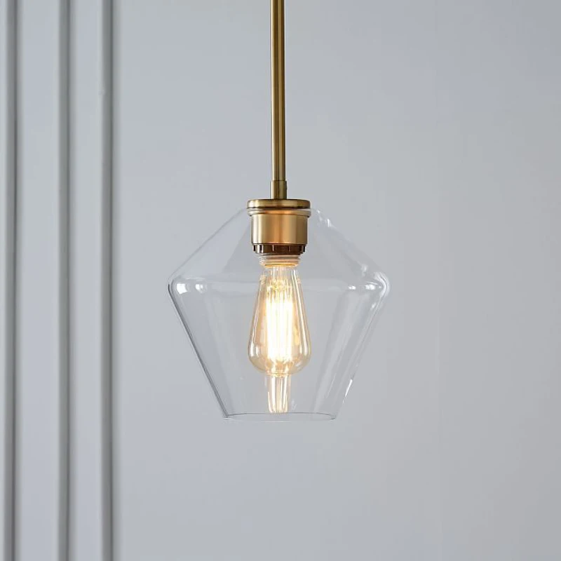 Современный подвесной светильник из стекла в скандинавском стиле, светодиодный подвесной светильник для кухни, ресторана, гостиной, спальни, E26, E27