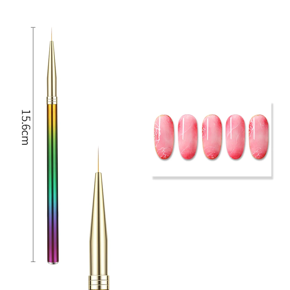 ROHWXY ногтей кисти для маникюра акриловых ногтей кисти для дизайна ногтей Тонкий Лайнер расставить ручка для рисования УФ гель Лаки на ногтях